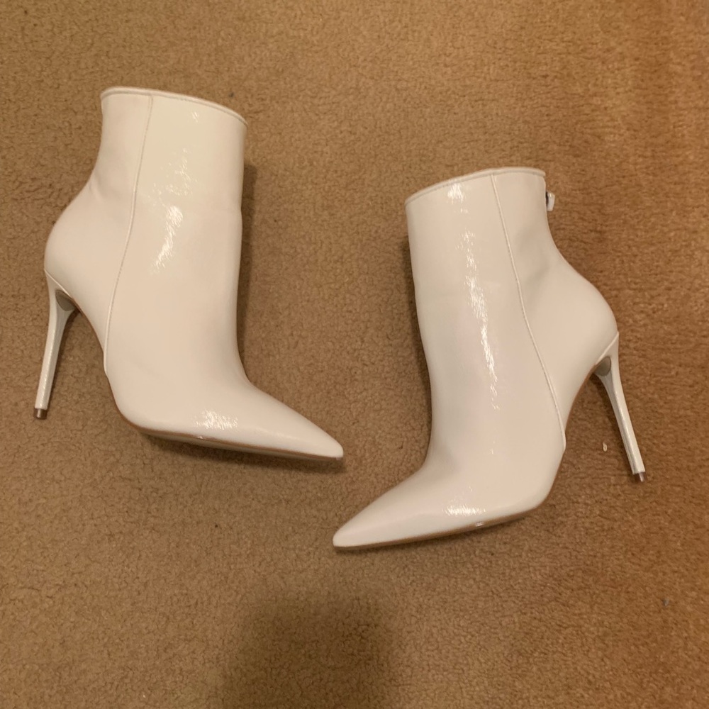 White ankle booties